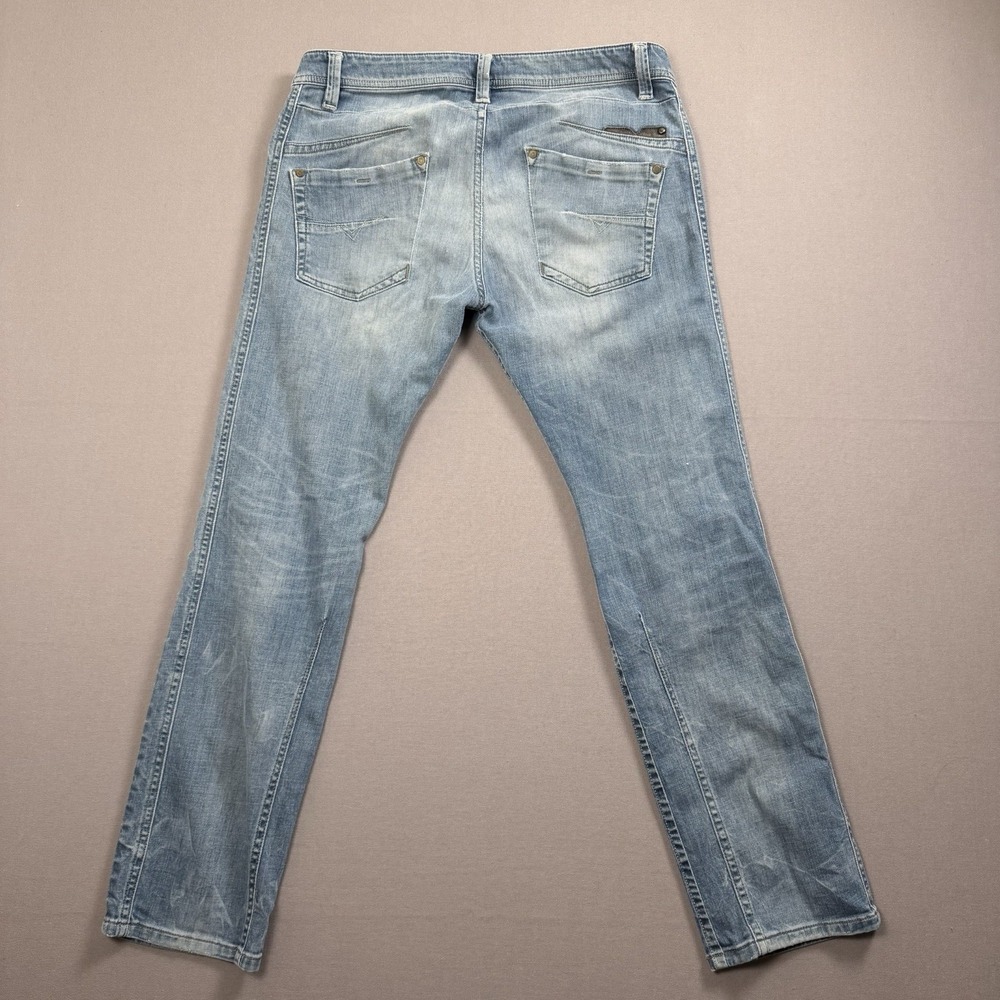 Diesel Darron Jeans Men 31x30‎ Blue Slim Tapered Distress 3D Whisker Faded